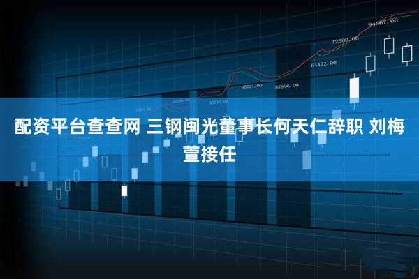 配资平台查查网 三钢闽光董事长何天仁辞职 刘梅萱接任