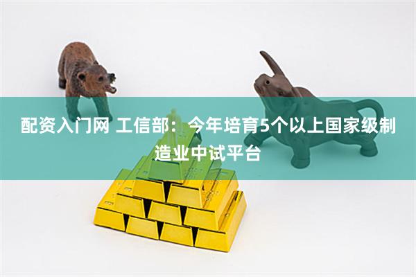 配资入门网 工信部：今年培育5个以上国家级制造业中试平台